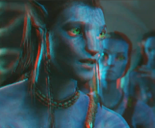 Avatar 3D soundscape (red to left ear, cyan to right ear)