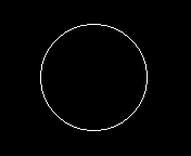 Bright open circle on dark background