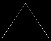 Capital A with line segment up, down and horizontal