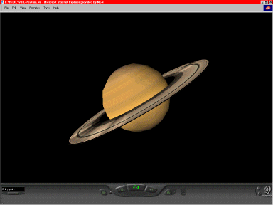VRML/X3D view of planet Saturn with rings