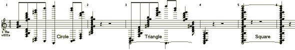 Music score for simple shapes